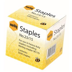 Marbig Heavy Duty Staples No 23 15 Suits 90170 box of 5000